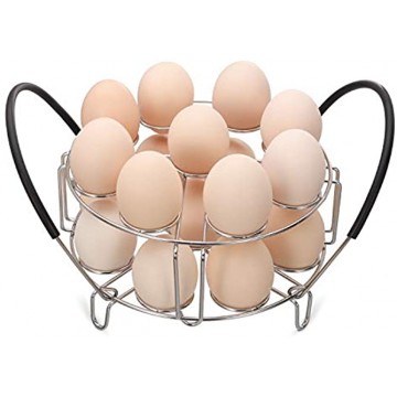 Aozita Multipurpose Stackable Egg Steamer Rack Trivet with Heat Resistant Silicone Handles Compatible for Instant Pot Accessories 6 Qt 8 Qt 18 Egg Cooking Rack for Pressure Cooker Accessories