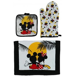 Disney Sunset Design Mickey and Minnie Mouse Kitchen Towel Set 3 Piece