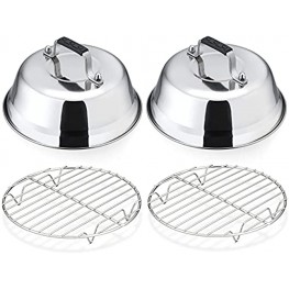 Leonyo Cheese Melting Dome & Round Cooking Rack Set of 4 9In Basting Cover and Cooling Wire Rack Griddle Accessories Tool Set for Camp Chef Flat Top Tenppanyki Hibachi BBQ Kitchen Cooking