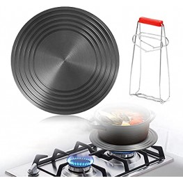 Magicfour Stove Top Diffuser 9.4 Inch Heat Diffuser for Glass Cooktop Compatible with Saucepan Heat Diffuser for Gas Stove Top with A Tray Lifter for Electric Stovetops Gas Stovetops