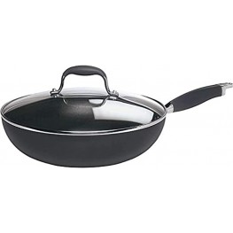 Anolon Advanced Hard Anodized Nonstick Frying Pan  Fry Pan  Saute Pan  All Purpose Pan with Lid 12 Inch Gray