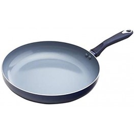 IMUSA USA Blue Ceramic Fry Pan with Soft Touch Handle 12 Inch 12"