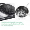 Non-Stick 316 Stainless Steel Wok 5-layer Stainless Steel Wok Working Induction Pan with lid 13.3 inch Steel Pan without PFOA Stirring Pan