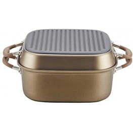 Anolon Advanced Nonstick 2-in-1 Deep Square Grill Pan and Square Roaster 11-Inch Umber