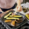 KitchenAid Hard Anodized Induction Nonstick Square Grill Pan Griddle with Pouring Spouts 11.25 Inch Matte Black