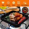 Nonstick Stove Top Grill Pan PTFE PFOA PFOS Free 11 Hard-Anodized Non stick Grill & Griddle Pan Kitchen Cookware ,High Ridges Strong Riveted Handles Dishwasher Safe NutriChef NCGRP38