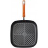 Rachael Ray Brights Hard Anodized Nonstick Square Griddle Pan Grill 11 Inch Gray with Orange Handles