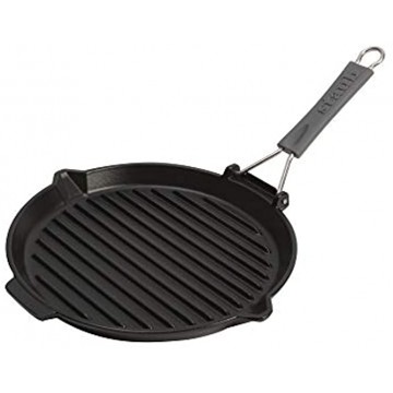 Staub Cast Iron 10 Round Folding Grill Matte Black Made in France