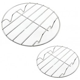 Kueimovi 2Pack Round Steamer Rack Cooling Rack for Baking Canning Cooking Steaming Lifting Food in Pots Pressure Cooker Steamer and Oven7-inch 10-inch