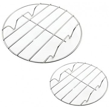 Kueimovi 2Pack Round Steamer Rack Cooling Rack for Baking Canning Cooking Steaming Lifting Food in Pots Pressure Cooker Steamer and Oven7-inch 10-inch