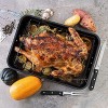 Carbon Steel Roaster Pan With “V” Shape Removable Roasting Rack Set,18-Inch Rectangular Nonstick Roasting Pan Turkey Roaster Pan Rack With Carving Fork & Chef Knife By Moss & Stone .