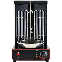 Electric Shawarma Machine Home Vertical Rotisserie Stainless Steel with 2 Efficient Heating Tubes 110V for Shawarma,Chicken Roaster,Tacos Meat