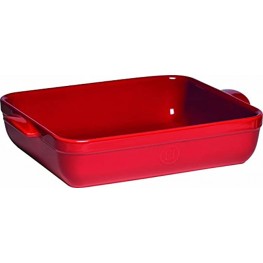 Emile Henry Made In France Lasagna Roasting Dish 16.75" x 11"x 3" Burgundy Red
