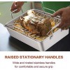 Roasting Pan E-far 15.2 Inch Stainless steel Turkey Roaster with Rack Include Deep Lasagna Pan & V-shaped Rack & Roasting Rack Non-toxic & Heavy Duty Easy Clean & Dishwasher Safe Rectangular