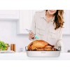 Rorence Roasting Pan with Rack: 16-Inch Stainless Steel Rectangular Turkey Roaster pan with Nonstick V-Shaped Rack for Thanksgiving Christmas – Set of 5