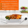 WEZVIX Stainless Steel Roasting Pan with Rack 16.5 Inch Rectangular Turkey Roaster Lasagna Pan for Roasting Turkey Chicken Meat & Vegetables Non-toxic & Heavy Duty Easy Clean & Dishwasher Safe