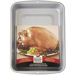 Wilton Recipe Right Non-Stick Roasting Pan Excellent for Turkeys Roasts Chickens and Hams A Must Have for Everyday Use and Holidays 17 x 13-Inch