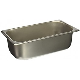 Winco 1 3 Size Pan 4-Inch,Stainless Steel,Medium