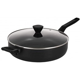 EPPMO Saute Pan Deep Non Sticking Frying Pan with Lid Hard Anodized Nonstick Jumbo Cooker,Dishwasher and Oven Safe Cookware,4.95 Quart