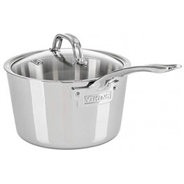 Viking Contemporary 3-Ply Stainless Steel Saucepan with Lid 3.4 Quart