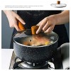 YumCute Home 2.2QT 7.8Inch Janpanese Style Nonstick saucepan with dual pour spout and lid Multipurpose Pot,Saucepan with Glass Lid Solid Wood Handle Nonstick Saucepan Stone Coating Milk Saucepan