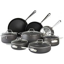 All-Clad E785SB64 HA1 Hard Anodized Nonstick Cookware Set Pots and Pans Set 13 Piece Black