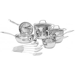 Basics Stainless Steel 15-Piece Cookware Set Pots Pans and Utensils
