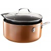 Gotham Steel Copper Cast 10 Piece Pots and Pans Set with Ultra Nonstick Diamond Surface Includes Frying Pans Stock Pots Saucepans & More Stay Cool Handles Oven & Dishwasher Safe 100% PFOA Free