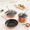 Gotham Steel Copper Cast 5 Piece Cookware Pots and Pan Set with Triple Coated Nonstick Copper Surface & Aluminum Composition for Even Heating 100% Non-Toxic Oven Stovetop & Dishwasher Safe