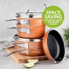 Gotham Steel Stackmaster Pots & Pans Set – Stackable 10 Piece Cookware Set Saves 30% Space Ultra Nonstick Cast Texture Coating Includes Fry Pans, Saucepans Stock Pots and More – Dishwasher Safe