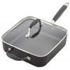 Anolon Advanced Hard Anodized Nonstick Saute Square Fry Pan with Helper Handle 4 Quart Graphite Gray,83862