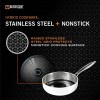 Black Cube Hybrid Stainless Nonstick Cookware Saute Pan with Lid 9-1 2 Silver