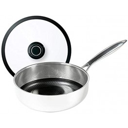 Black Cube Hybrid Stainless Nonstick Cookware Saute Pan with Lid 9-1 2 " Silver
