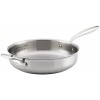 Breville Clad Stainless Steel Saute Pan Frying Pan Fry Pan with Lid and Helper Handle 5 Quart Silver