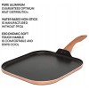 Cooking Light Dishwasher Safe Silicone Handle Specialty Cookware for Family 11 Inch Griddle Copper