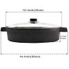 Cast Iron Skillet with Tempered Glass Lid 12-Inch Double Handled Cast Iron Deep Frying Pan with Lid