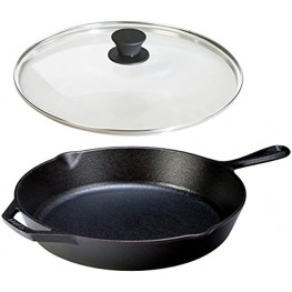 Lodge Seasoned Cast Iron Skillet with Tempered Glass Lid 12 Inch Medium Cast Iron Frying Pan With Lid Set