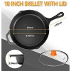 MICHELANGELO Cast Iron Skillet 10 Inch Cast Iron Skillet With Lid Preseasoned Oven Safe Skillet Iron Skillets for Cooking with Silicone Handle & Scrapers 10 Inch