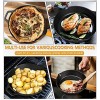 MICHELANGELO Cast Iron Skillet Set 10 Inch &12 Inch Preseasoned Cast Iron Skillets With Lid Iron Skillets for Cooking with Silicone Handle & Scrapers 10 & 12