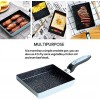 IAXSEE Tamagoyaki Pan Japanese Omelette Pan Non-stick Coating Square Egg Pan to Make Flawless Omelets or Crepes 5.1×7.1Inch Blue