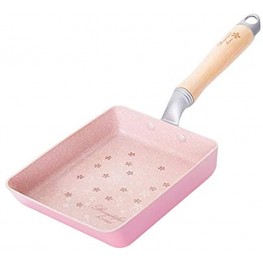Japanese Omelette Pan Eggs Pan Tamagoya-ki Eggs Pan Non-Stick Coating Rectangle Frying Pan Mini Frying Pan With Heat Insulated Beech Handle Pink Japanese Rolled Omelet PanPink