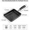 RATWIA Japanese Omelette Pan,Non-Stick Tamagoyaki Egg Pan Small Frying Pan with Anti Scalding Handle,5x 7 Rectangle Pan with Silicone Spatula & BrushBlack