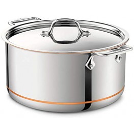 All-Clad 6508 SS Copper Core 5-Ply Bonded Dishwasher Safe Stockpot Cookware 8-Quart Silver