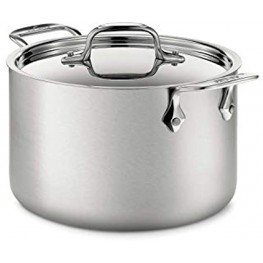 All-Clad BD552043 D5 Brushed 18 10 Stainless Steel 5-Ply Bonded Dishwasher Safe Soup Pot with Lid Cookware 4-Quart Silver