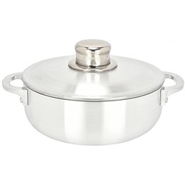 ALUMINUM CALDERO STOCK POT by Chef Pro Aluminum Superior Cooking Performance for Even Heat Distribution Perfect For Serving Large and Small Groups Riveted Handles Commercial Grade 1.9 Quart