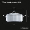 Circulon Stainless Steel Stockpot with Lid and SteelShield Hybrid Stainless and Nonstick Technology 7.5 Quart Silver