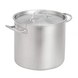 Commercial 16 Qt. Stainless Steel Aluminum-Clad Stock Pot with Cover