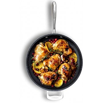 Granite Stone 14” Nonstick Frying Pan with Ultra Durable Mineral and Diamond Triple Coated Surface Family Sized Open Skillet with Stainless Steel Stay Cool & Helper Handle Oven and Dishwasher Safe