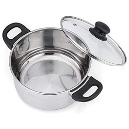 NARCE Stainless Steel Stockpot 3 Quart Stock Pot with Lid Heat-Proof Double Handles Dishwasher Safe