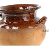 Olla De Barro Frijolera Brown Gloss Finish 6.5 Qt. Canterito Traditional Decorative Artisan Artezenia Fishbowl